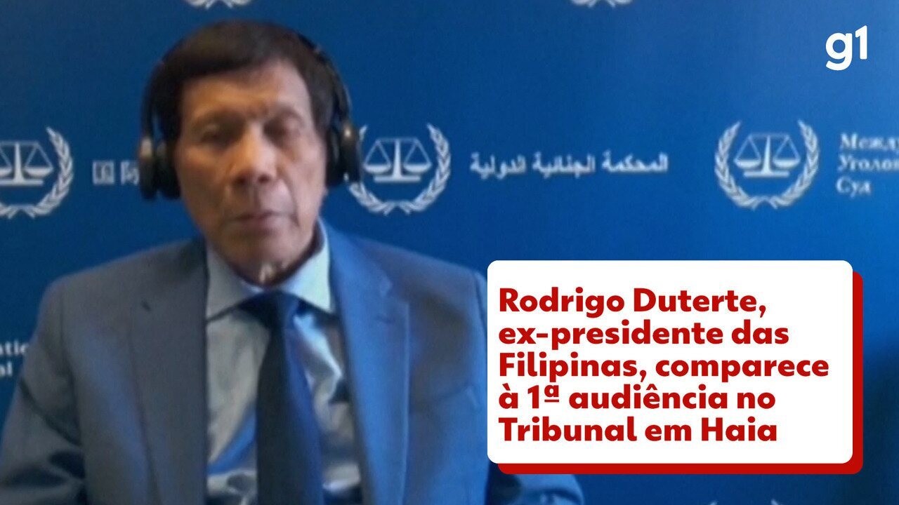 VÍDEO: Duterte fala de olhos fechados em depoimento ao Tribunal Penal Internacional e alega doença